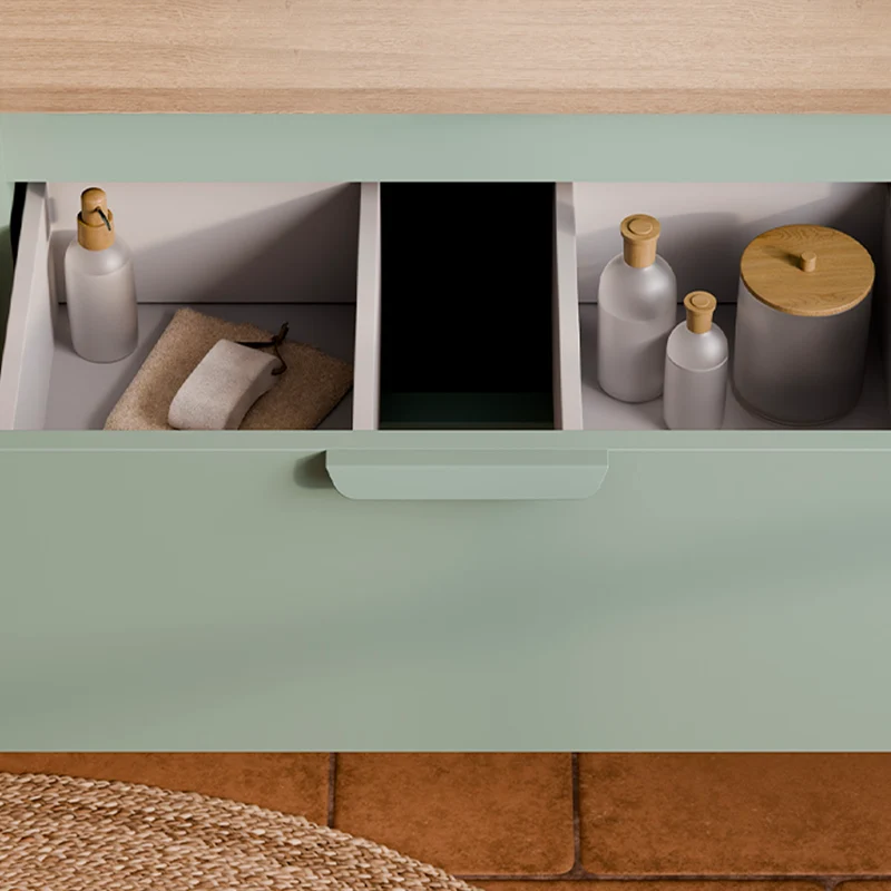 Ensemble meuble sous-vasque 120cm et colonne Oria Vert mat