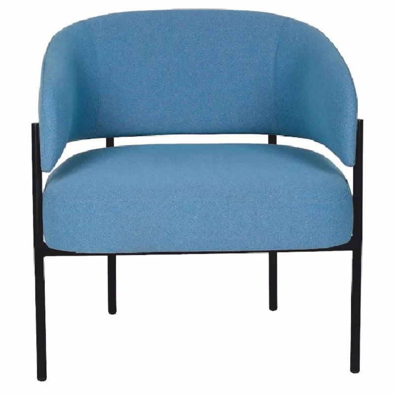 Casa Padrino Luxus Wohnzimmer & Hotel Sessel Blau / Schwarz 72 cm - Luxus Möbel