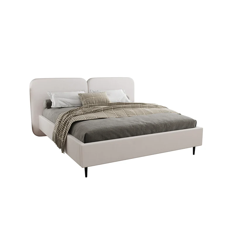 Lit coffre 160x200 sommier inclus Luz Blanc cassé