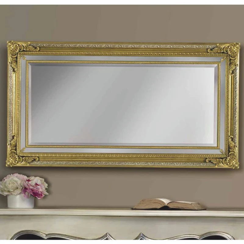 Casa Padrino Luxus Barock Spiegel Gold / Silber 196 cm - Barock Möbel - Made in Italy