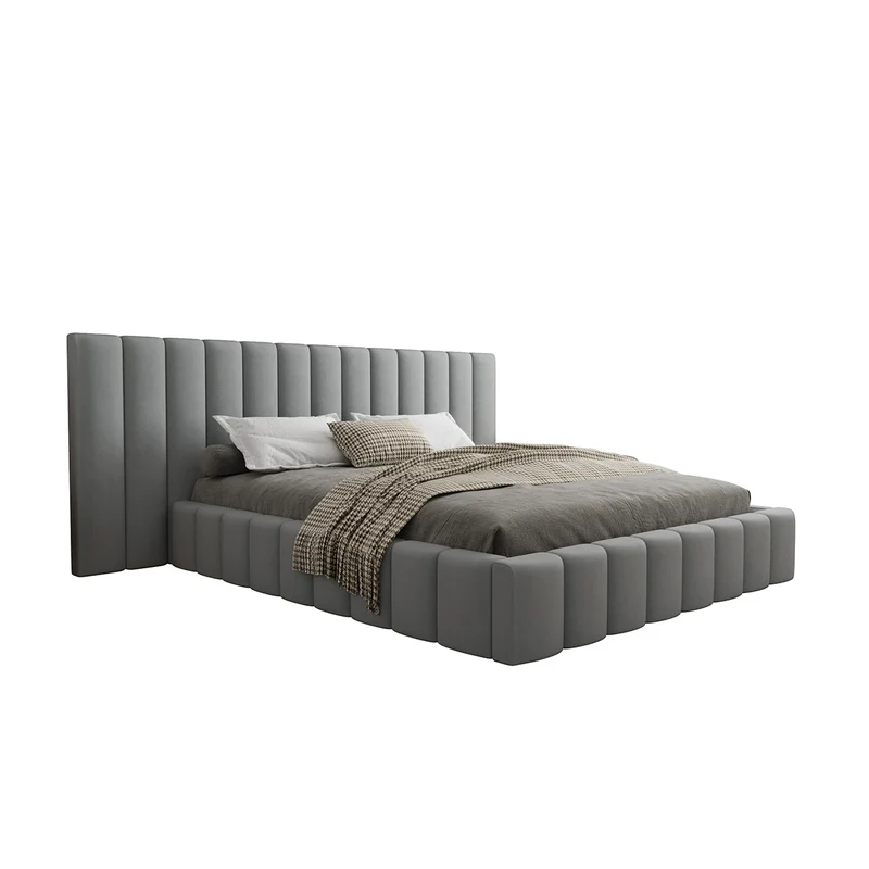 Lit coffre 160x200 sommier inclus Kira Gris