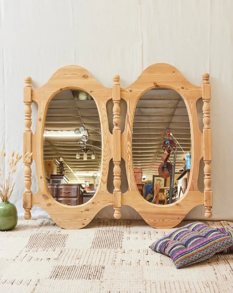 Georges, le grand miroir sablé en bois massif N°1036
