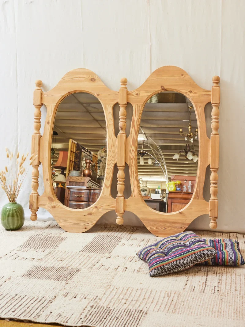 Georges, le grand miroir sablé en bois massif N°1036