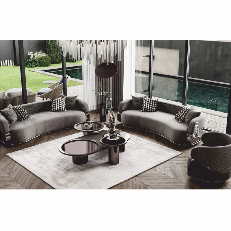 Casa Padrino Luxus Couchtisch Grau / Bronze 150 cm - Hotel & Wohnzimmer Möbel
