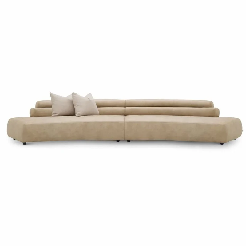 Casa Padrino Luxus Sofa Beige / Schwarz 399 cm - Luxus Hotel Möbel