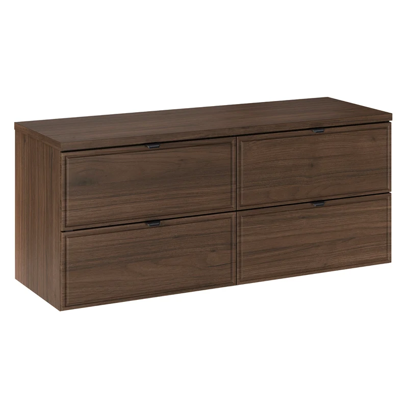 Ensemble meuble sous-vasque 120cm et colonne Elias Bois foncé