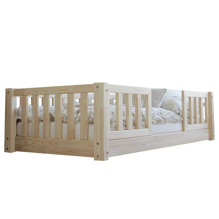 Lit 70x140 barrières et sommier inclus pieds 1 cm Agnès Bois