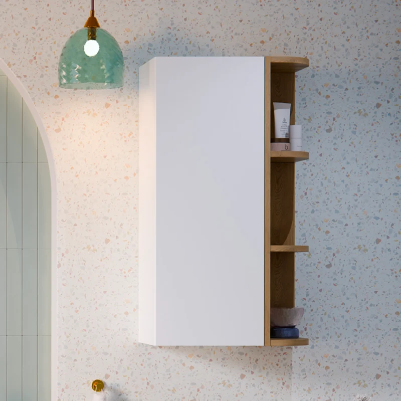 Armoire murale 3 niches arrondies Oria Blanc mat