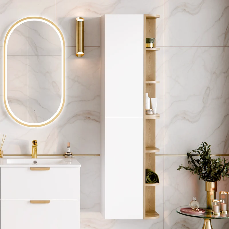 Armoire murale 3 niches arrondies Oria Blanc mat