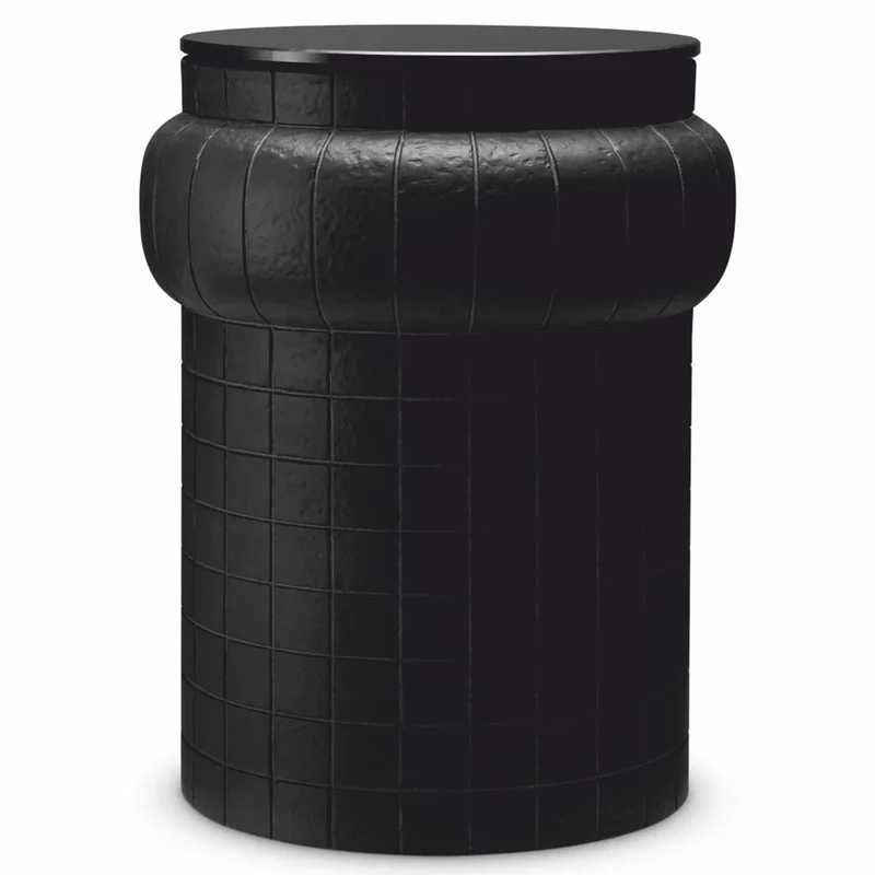 Casa Padrino Luxus Beistelltisch mit Glasplatte Schwarz H. 52 cm - Luxus Möbel