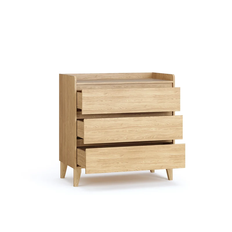 Lit évolutif 70x140 et commode 3 tiroirs Vox Muve Bois