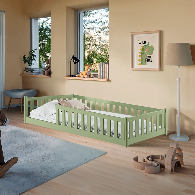 Lit au sol 90x190 sommier inclus Maya Olive