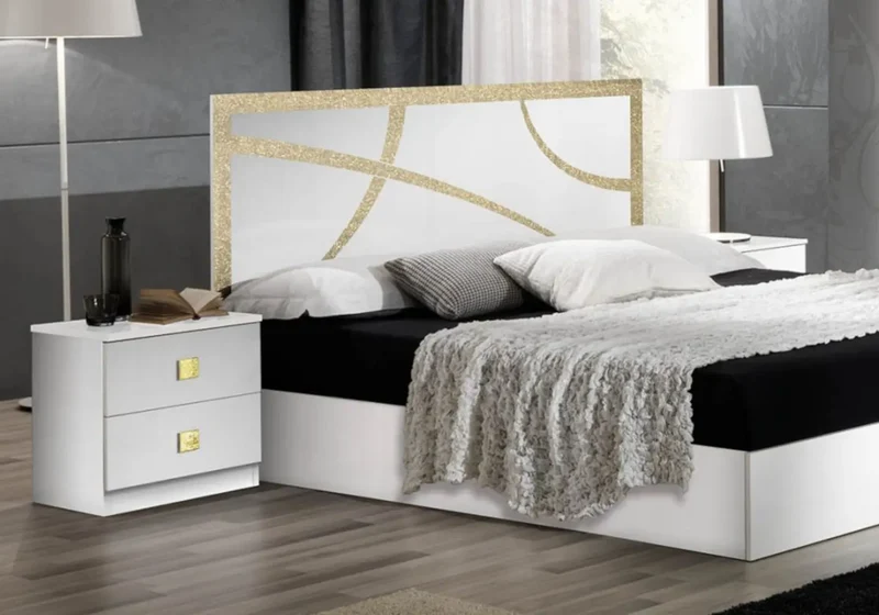 Chambre complète blanc doré MILANO