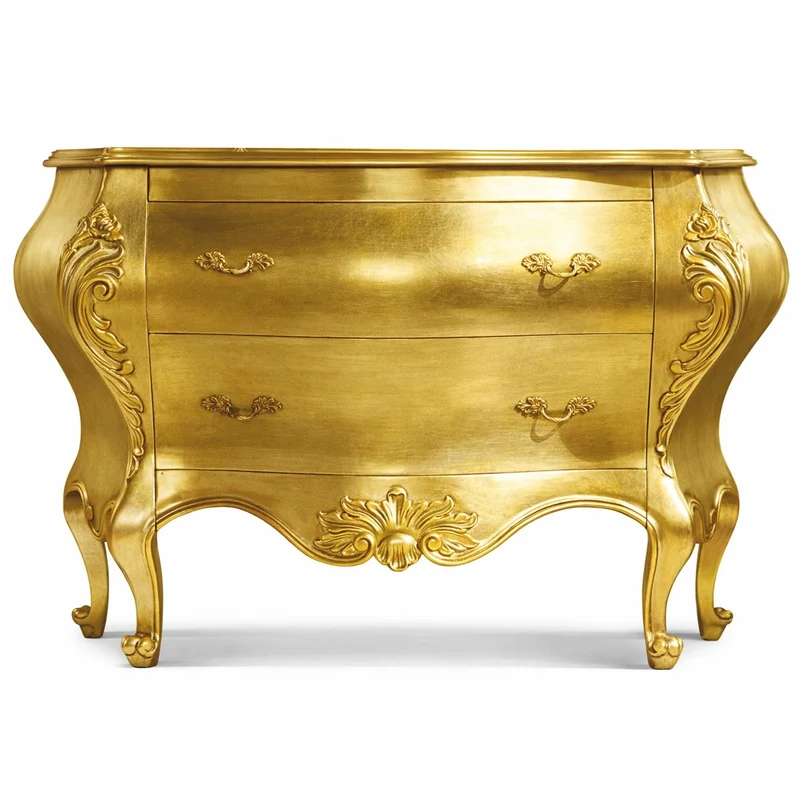 Casa Padrino Luxus Barock Kommode Gold 127,5 cm - Barock Möbel - Made in Italy