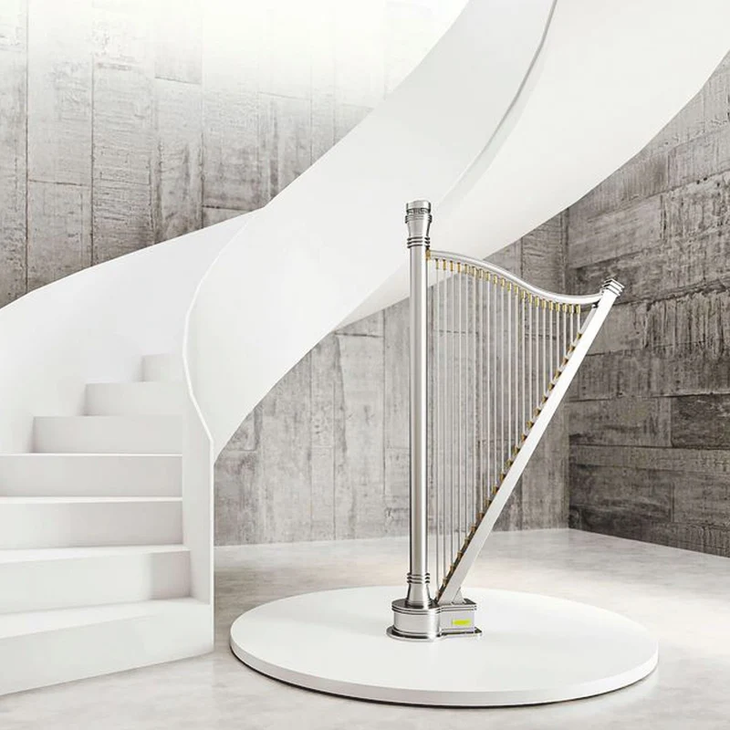 Casa Padrino Luxus Heizung in Harfenform Silber / Gold H. 200 cm - Freistehend