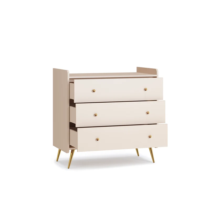 Lit évolutif 70x140 et commode 3 tiroirs Vox Lunea Cachemire