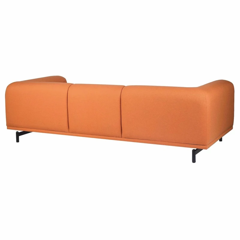 Casa Padrino Luxus Sofa Orange / Schwarz 240 cm - Wohnzimmer & Hotel Interior