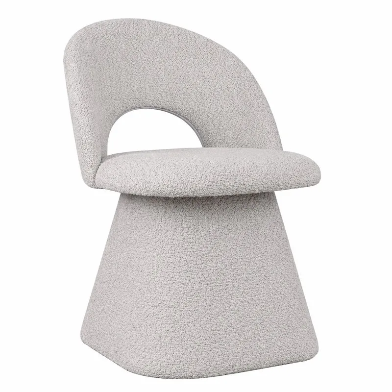 Casa Padrino Luxus Esszimmer Stuhl mit gebogener Rückenlehne Hellgrau H. 79 cm - Esszimmer Möbel