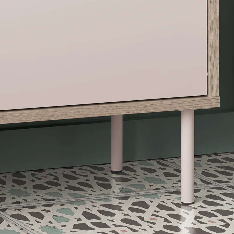 Meuble entrée porte-manteau et banc à chaussures long 1 porte Alos Cachemire et Bois