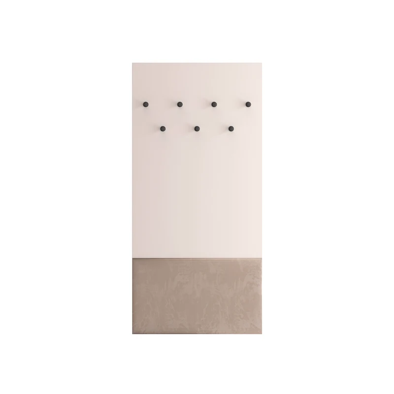 Meuble entrée porte-manteau et banc à chaussures 1 porte Alos Cachemire et Bois