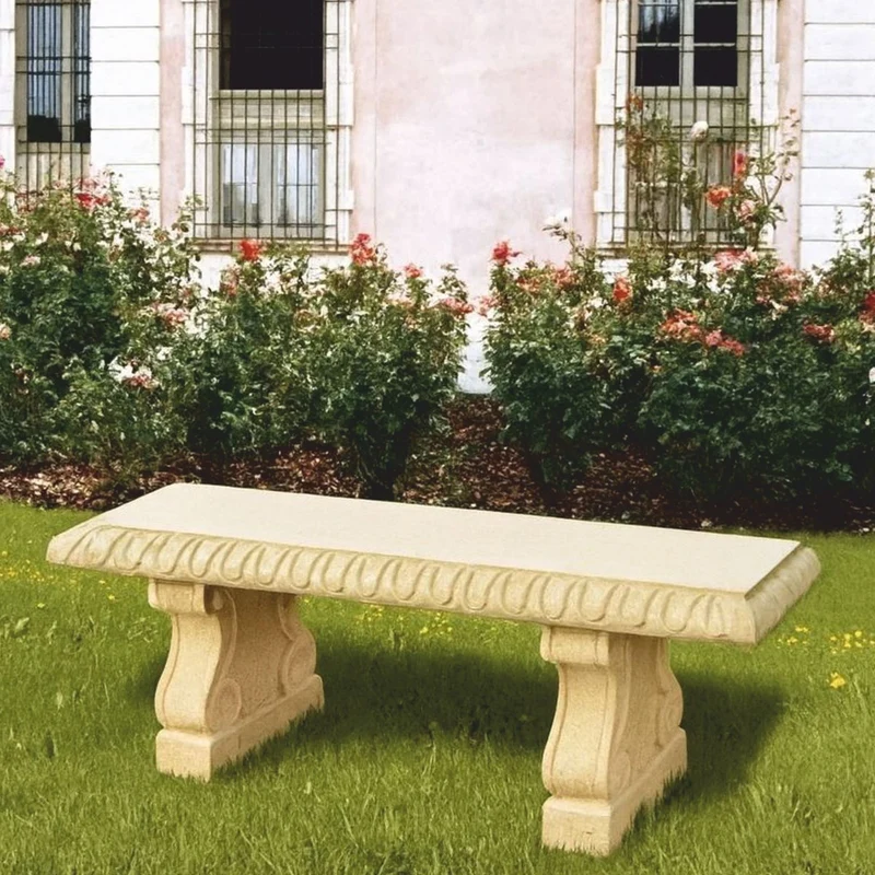 Casa Padrino Barock Gartenbank Beige 140 cm - Barock Garten Möbel - Made in Italy