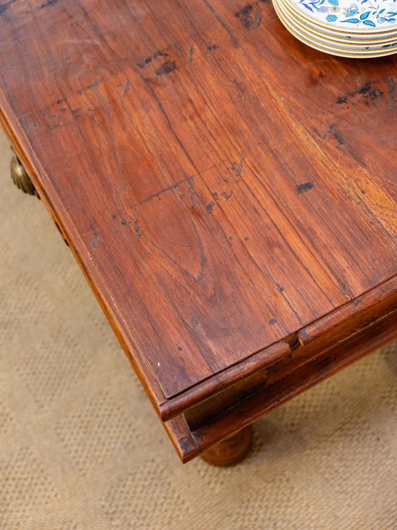 Léonie, la table basse grand format en bois exotique N°477