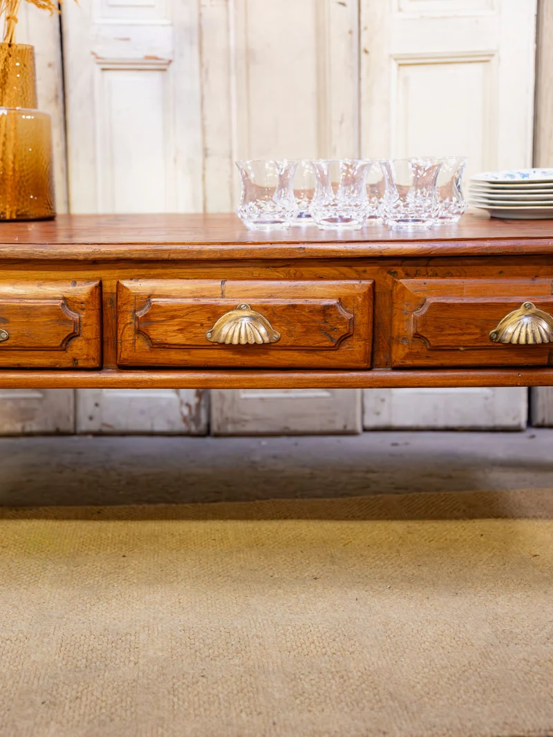 Léonie, la table basse grand format en bois exotique N°477