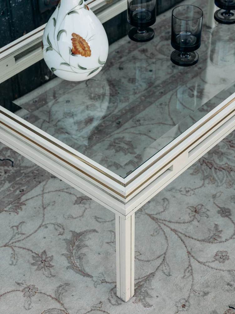 Donna, la table basse en verre et métal N°842