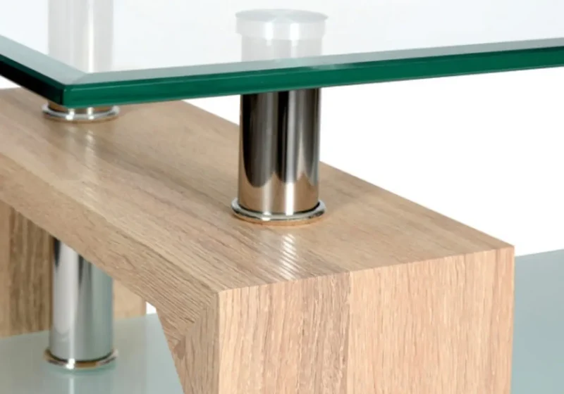 Table chêne verre 6 chaises noir - Toe