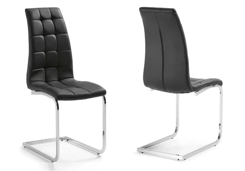 Table chêne verre 6 chaises noir - Toe