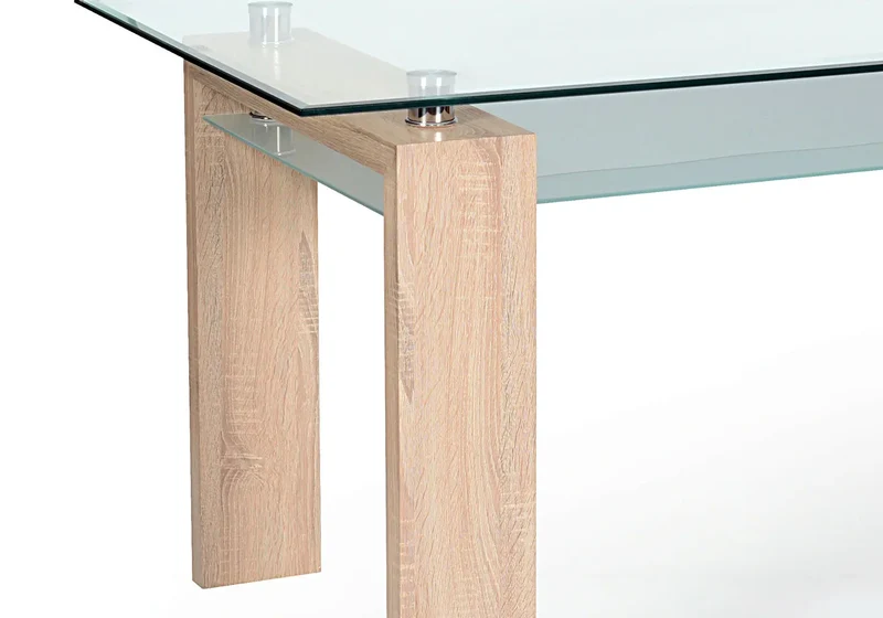 Table chêne verre 6 chaises noir - Toe