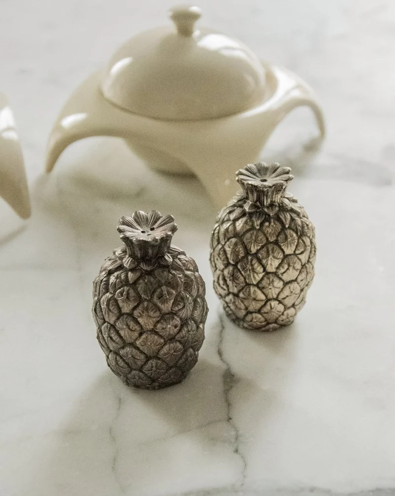 Nestor, la paire sel et poivre ananas en argent N°540