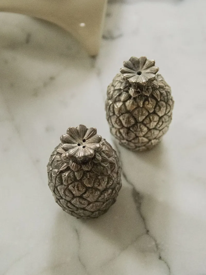 Nestor, la paire sel et poivre ananas en argent N°540
