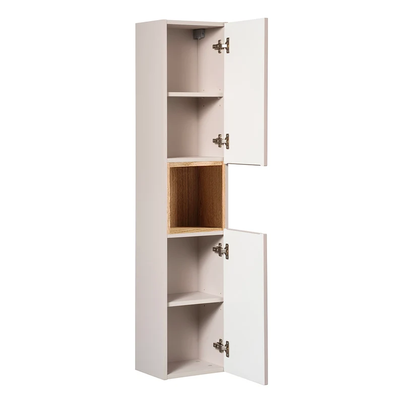 Ensemble meuble sous-vasque 120cm et colonne Riva Cachemire et Bois