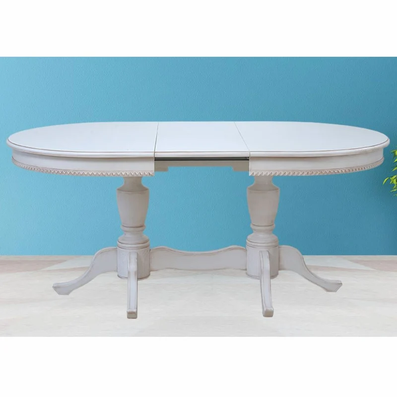 Casa Padrino Luxus Barock Esstisch Weiß 160-200 cm - Barock Esszimmer Möbel