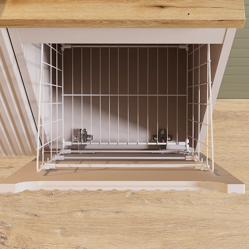 Ensemble meuble sous-vasque 160cm panier à linge niches et colonne Riva Cachemire et Bois