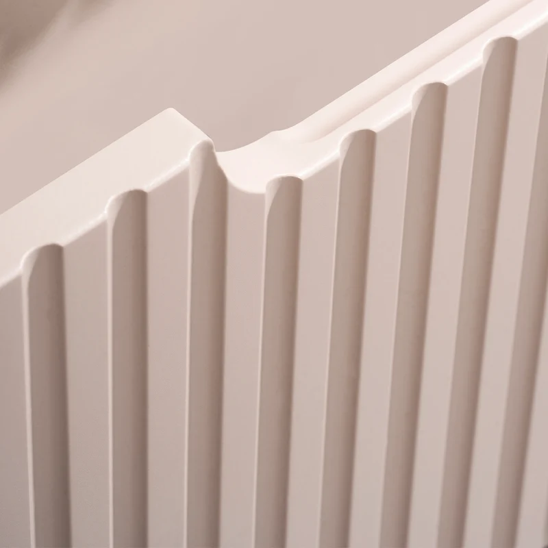 Ensemble meuble sous-vasque 160cm panier à linge niches et colonne Riva Cachemire et Bois