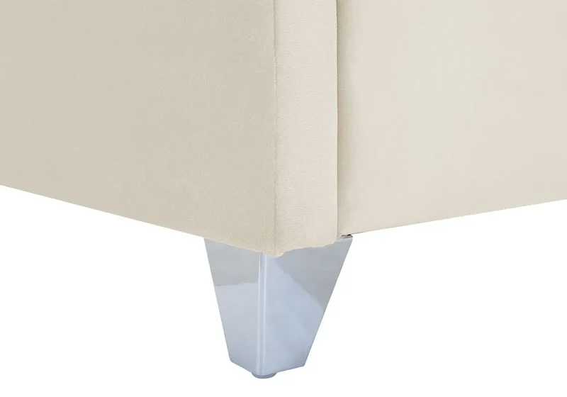 Lit king size velours beige capitonné - Chester