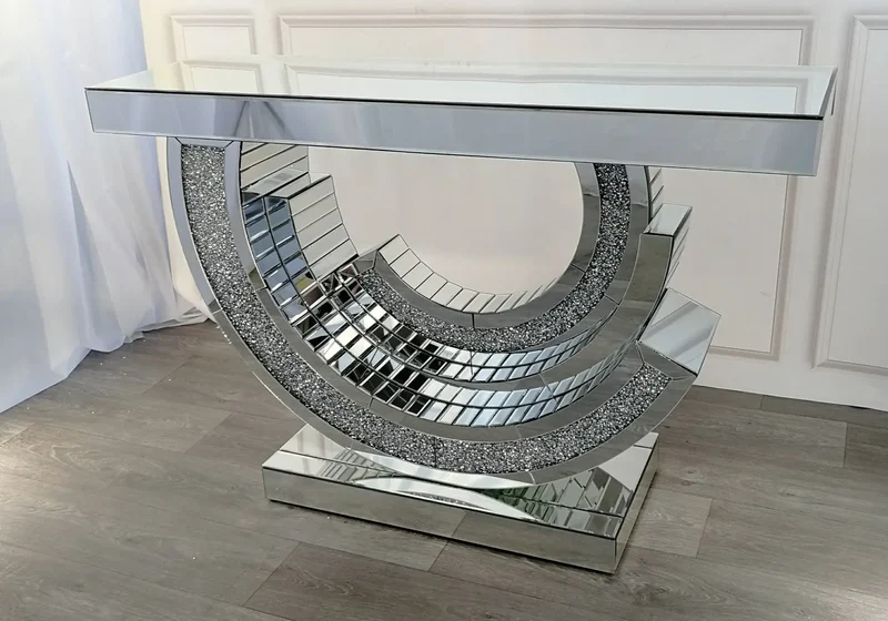 Console miroir design diamant - Ava