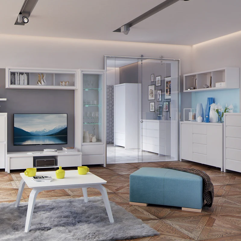 Buffet 2 portes 4 tiroirs Soren Blanc