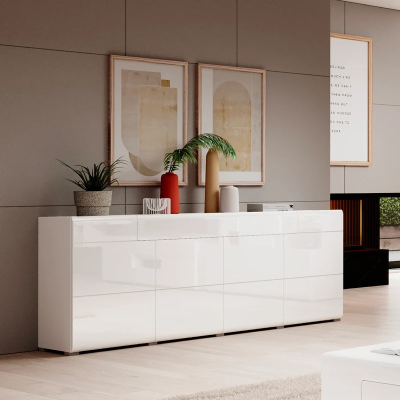 Buffet 4 portes 1 tiroir Jules Blanc