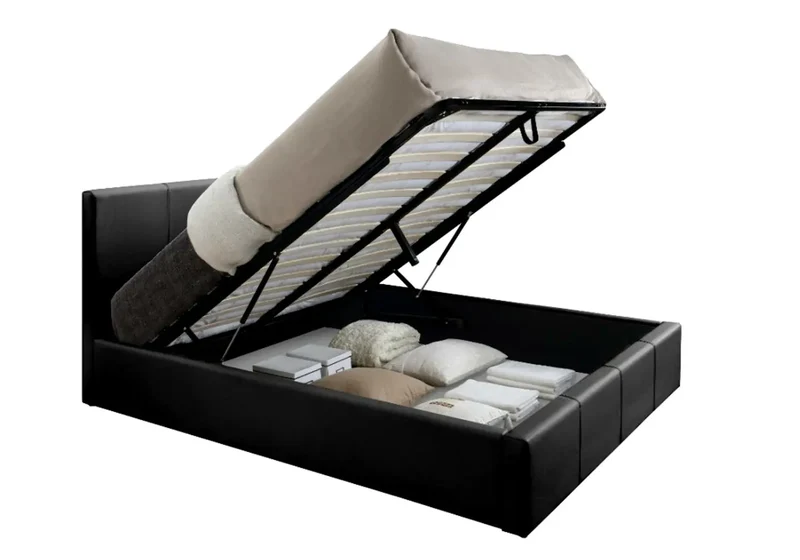 Lit coffre rangement noir - Dona