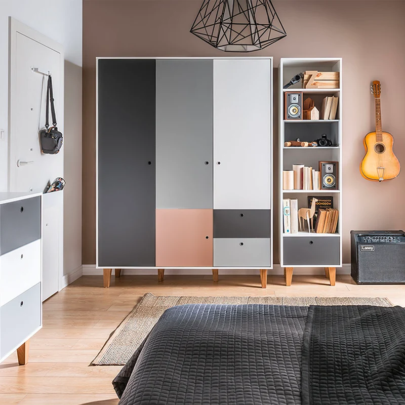 Armoire 3 portes Vox Concept Rose