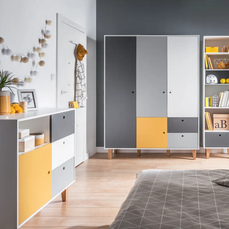 Armoire 3 portes Vox Concept Jaune
