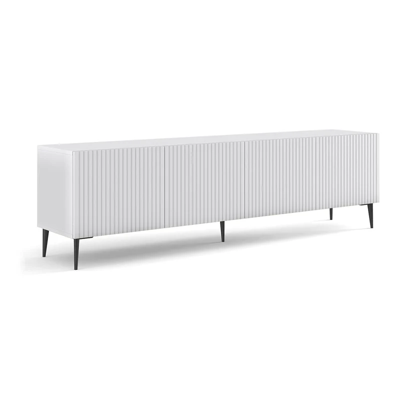Meuble TV 4 portes 200 cm Philaé Blanc
