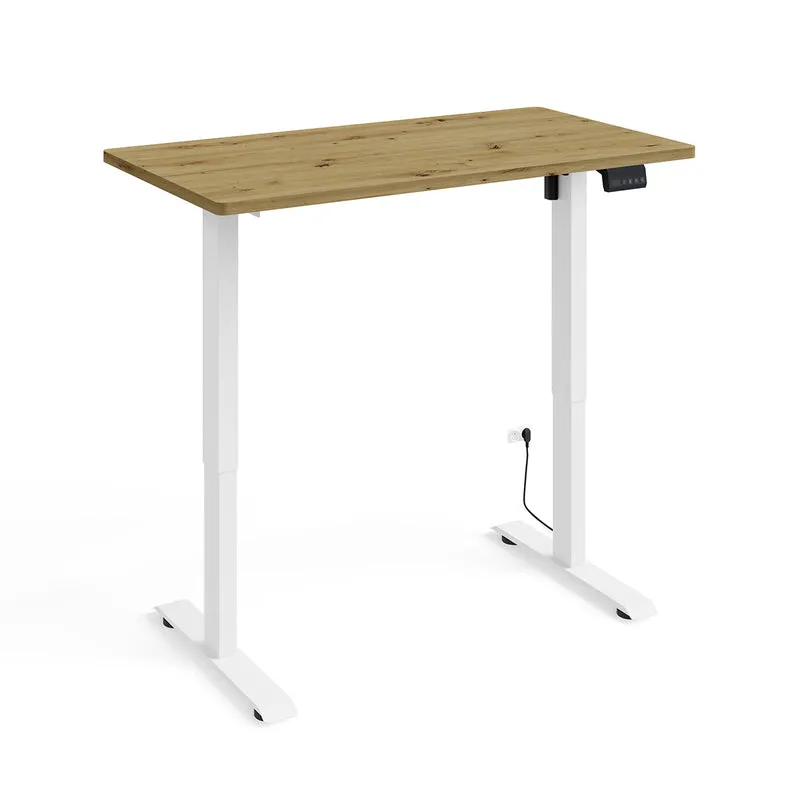 Bureau électrique 120 cm Ergo Bois et Blanc