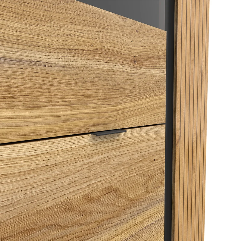 Vaisselier 3 portes Pia Noir et Bois
