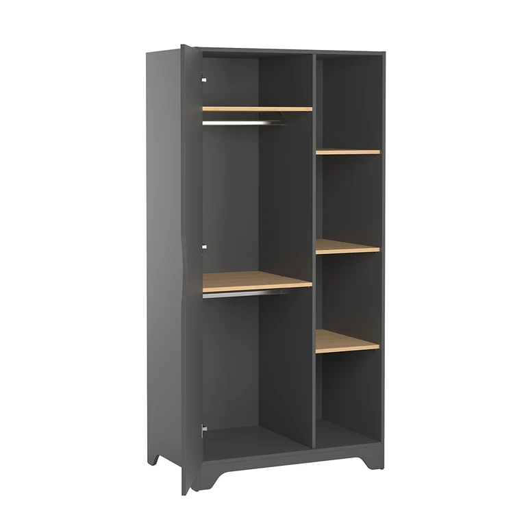 Armoire 1 porte Vox Leaf Gris et bois