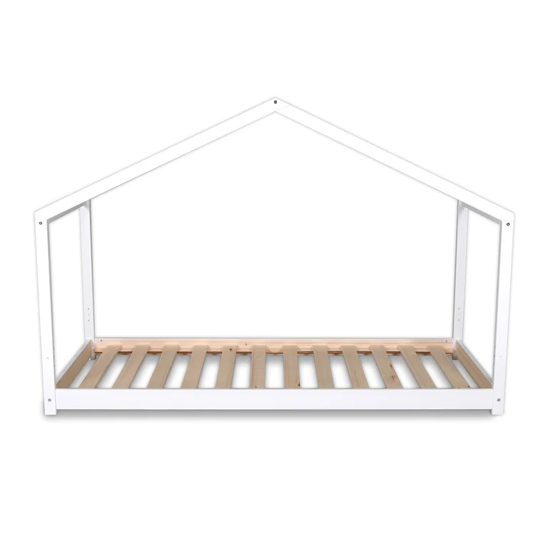 Lit cabane 90x190 sommier inclus Koala Blanc laqué