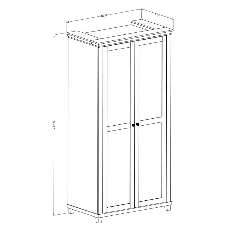 Armoire 2 portes Martin Vert et Bois
